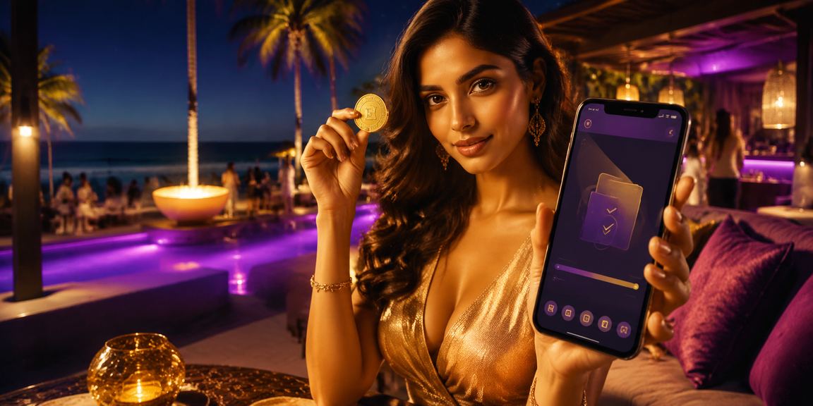 Beach setting with mobile payment usage in Goa